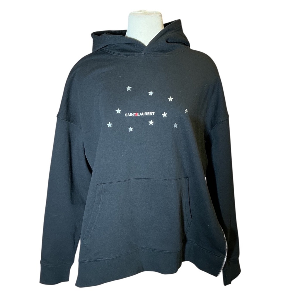 Saint Laurent 2019 Constellation Stars Hoodie with Side Zippers Size Medium